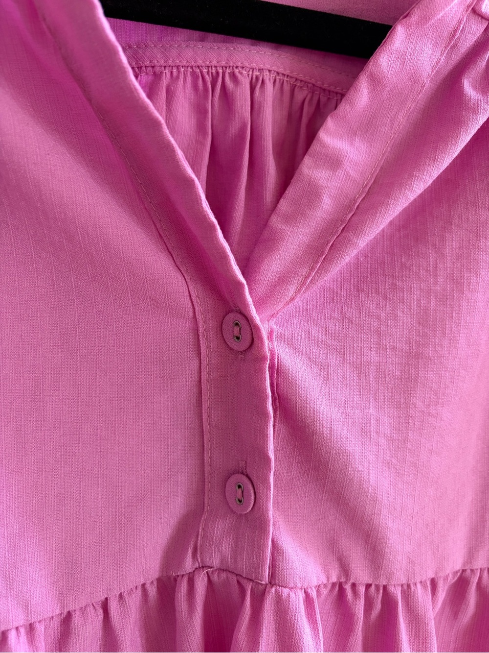 Pink/Purple Tiered Babydoll Dress with Puff Sleeves - Picture 3 of 4